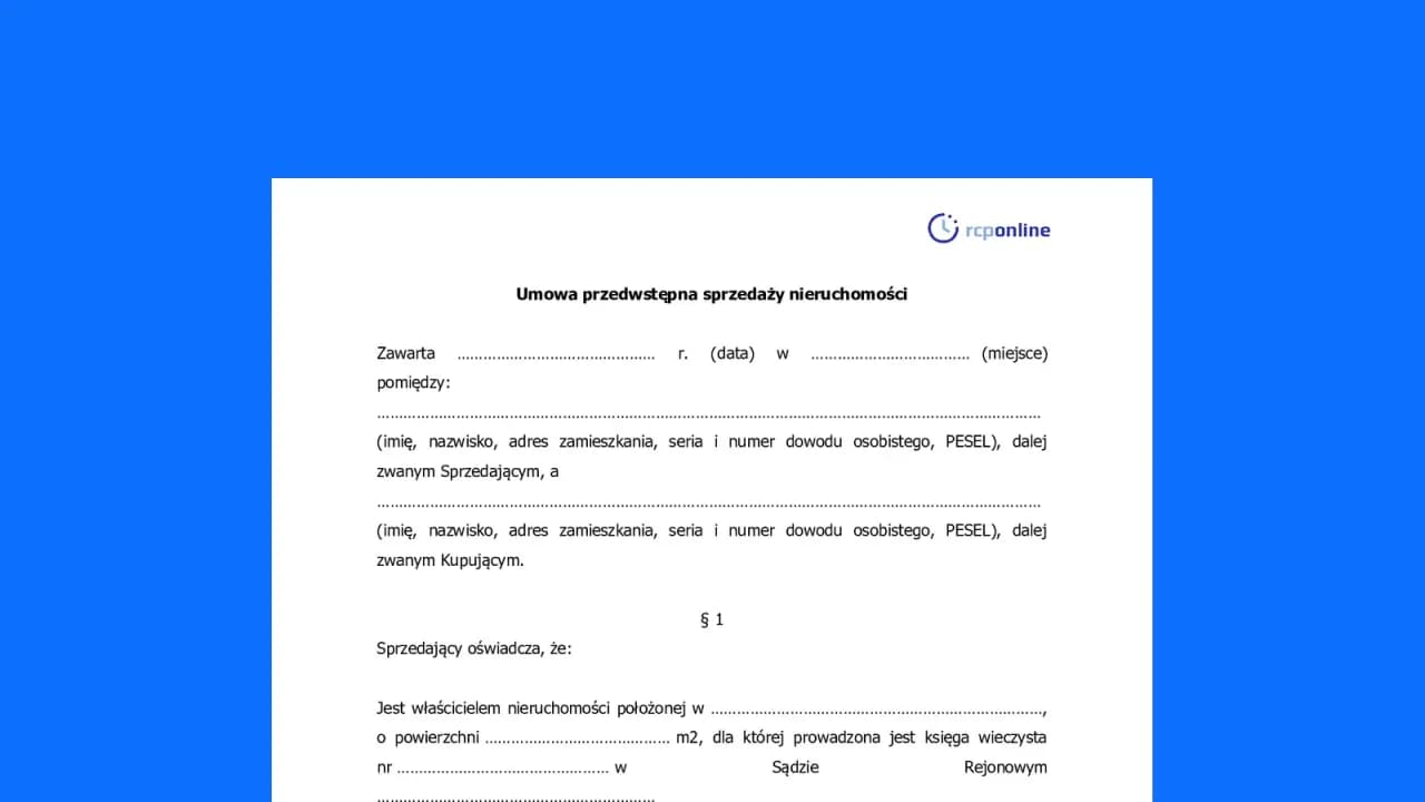 Kompletna lista dokumentów do umowy przedwstępnej sprzedaży mieszkania